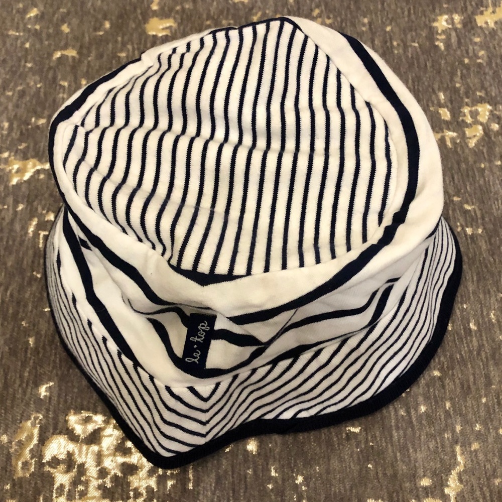 NWT Le Top Navy & White Striped Nautical Sun Hat - Picture 3 of 6